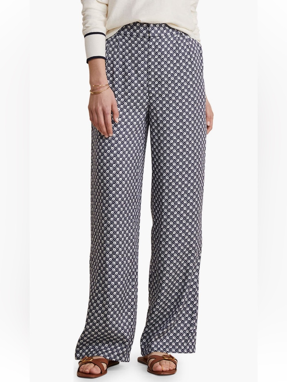 NWT Vineyard Vines Women's Luxe Floral Silk Blend Straight Leg Pants - size 8